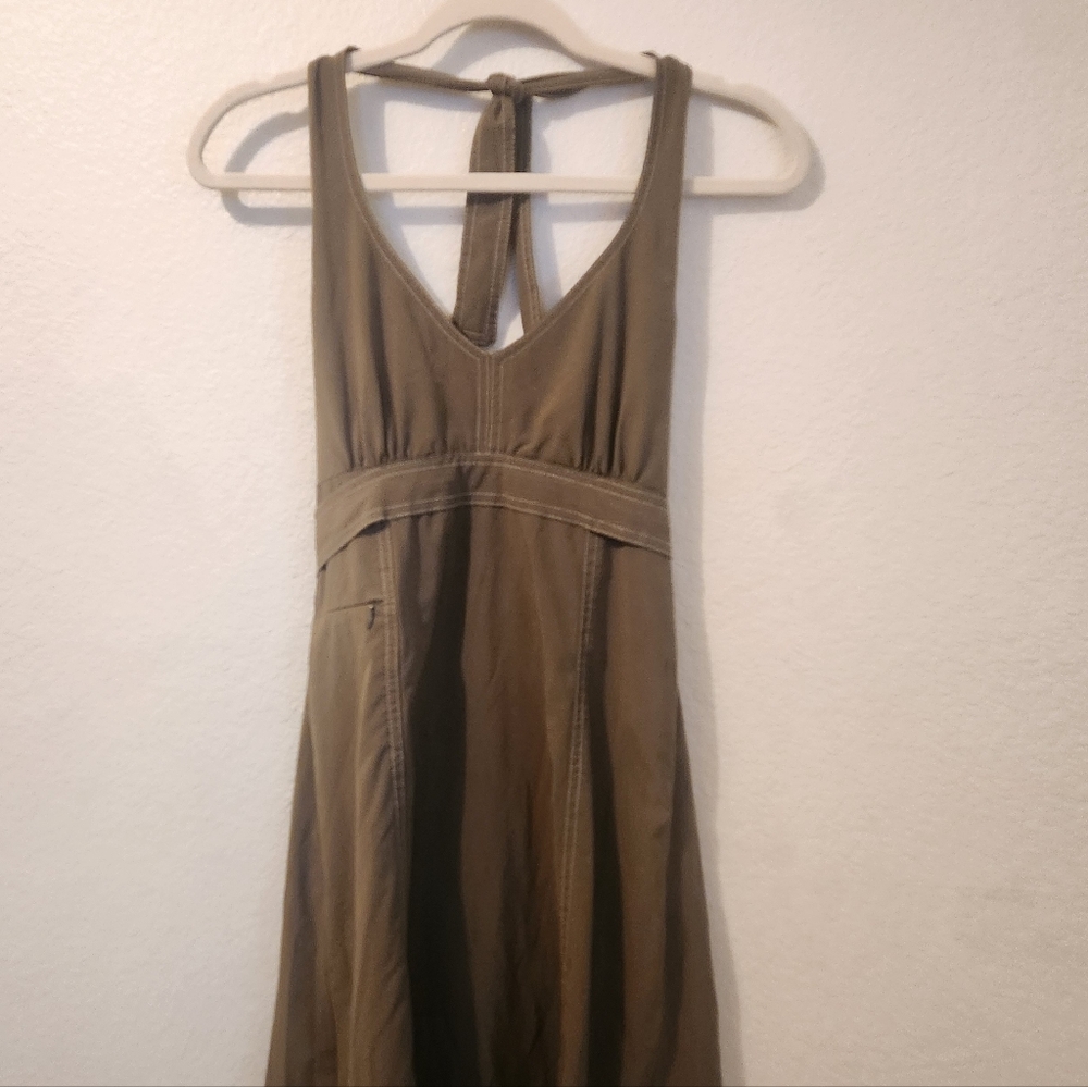 Athleta Olive Green Halter Dress | Athletic Swim Material | Size Small (4-6) - Picture 6 of 6
